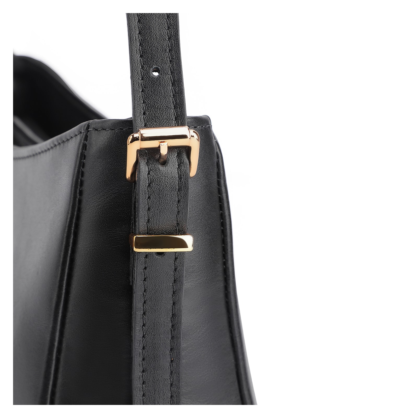 Bolsa De Ombro Rebites Couro Preto