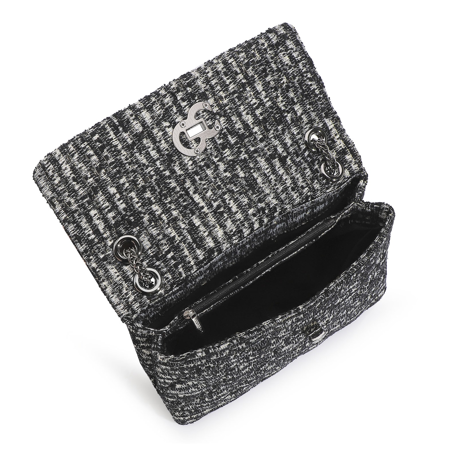 Bolsa De Ombro Tecido Tweed