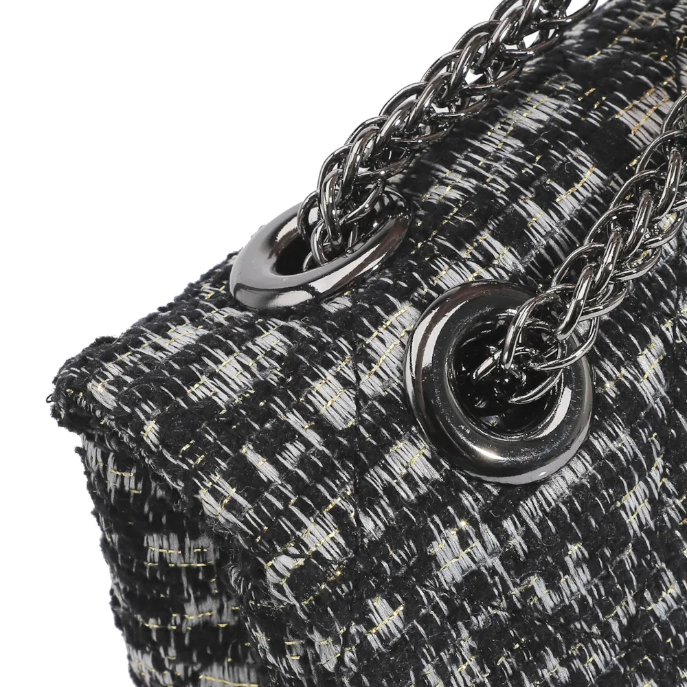 Bolsa De Ombro Tecido Tweed - imagem 5