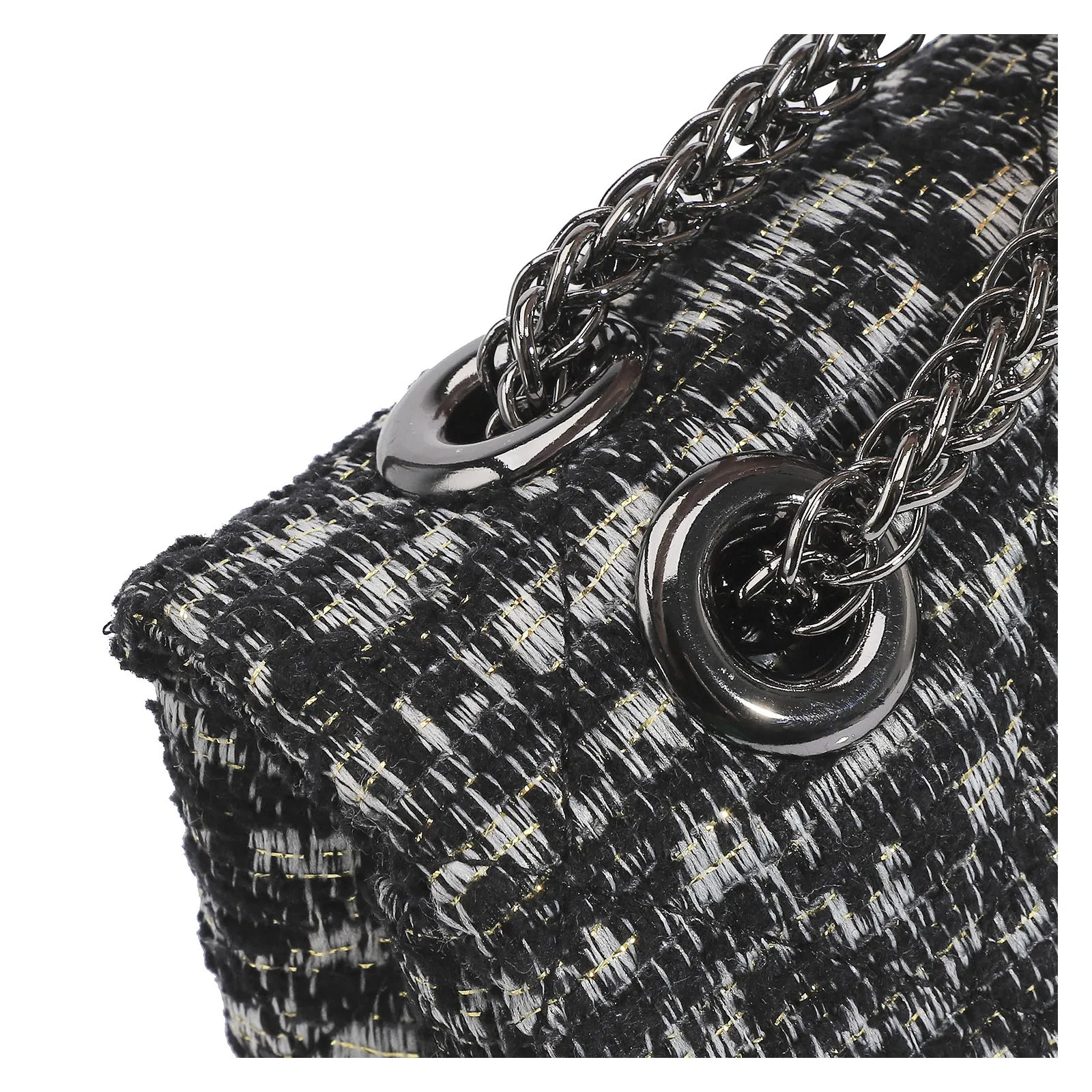 Bolsa De Ombro Tecido Tweed