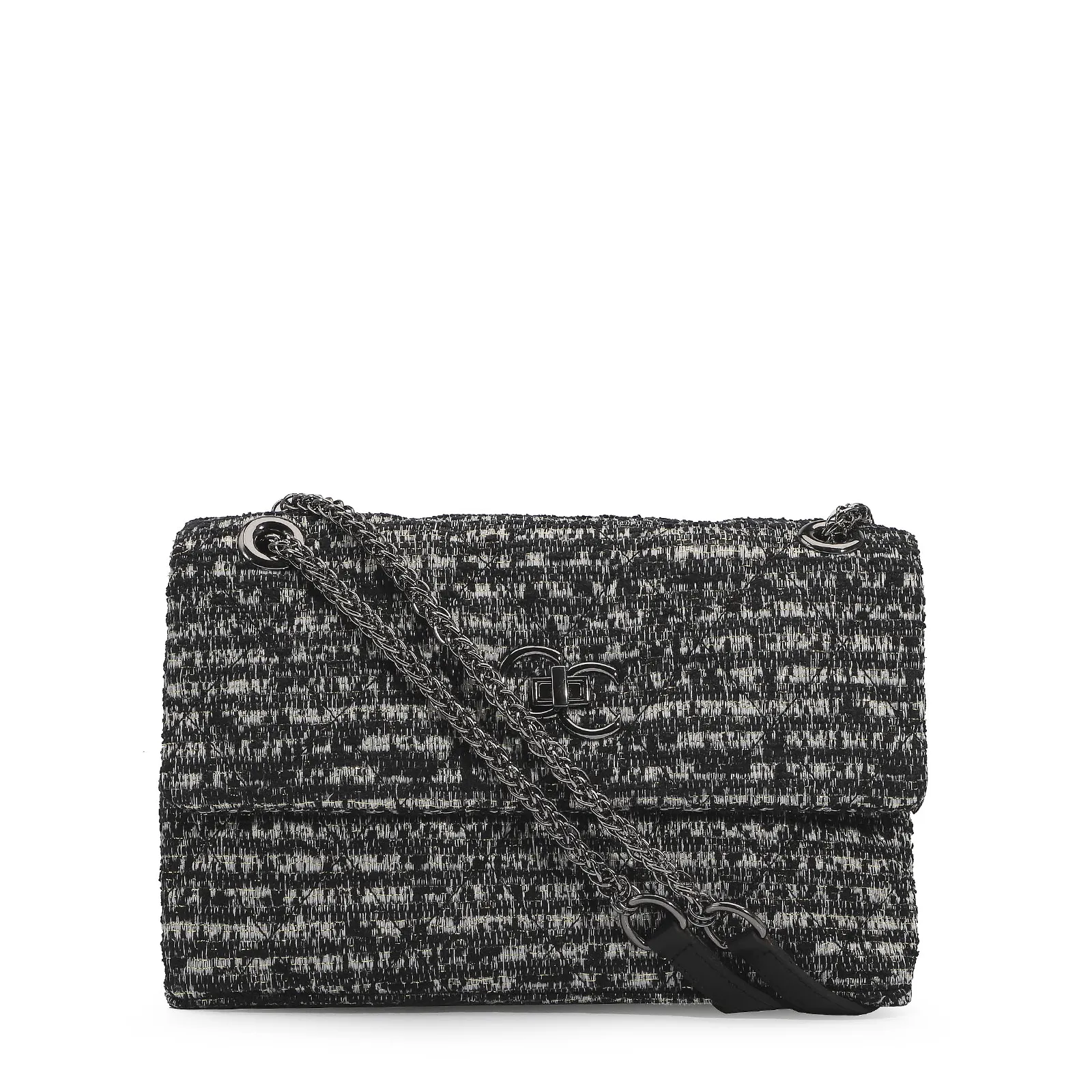 Bolsa De Ombro Tecido Tweed