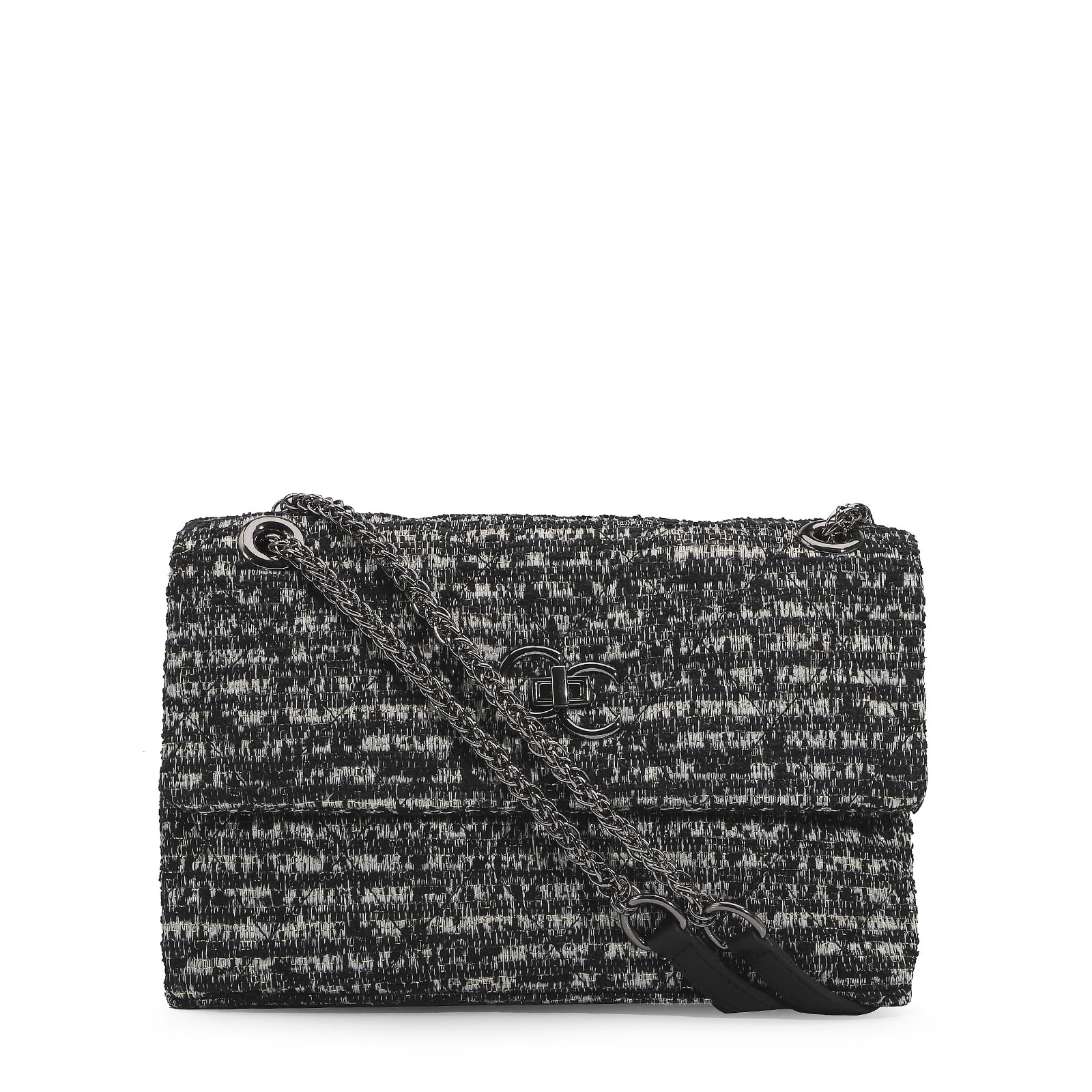 Bolsa De Ombro Tecido Tweed