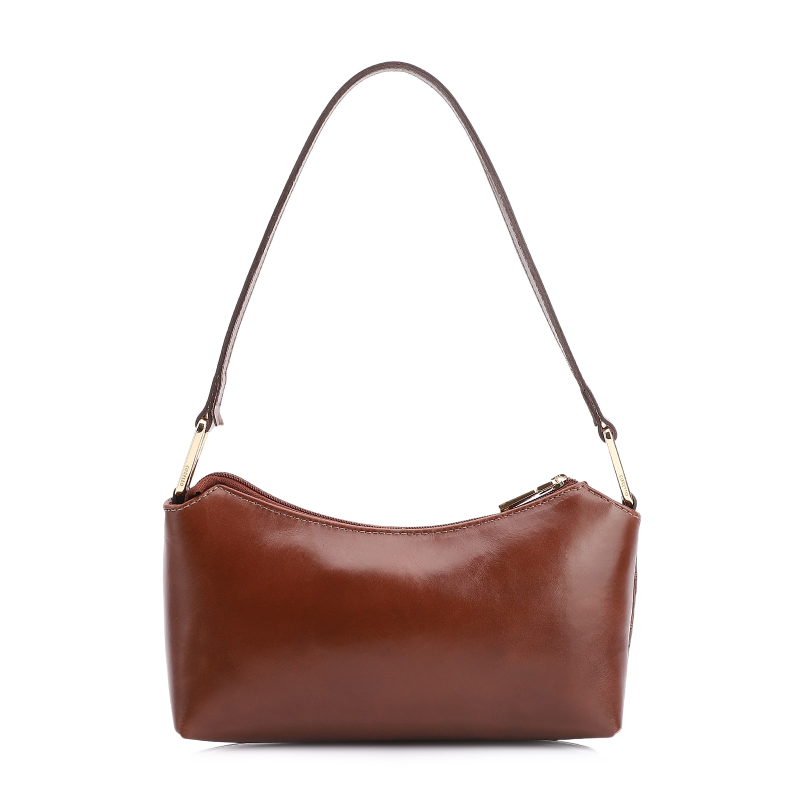 Bolsa De Ombro Tramado Couro Marrom