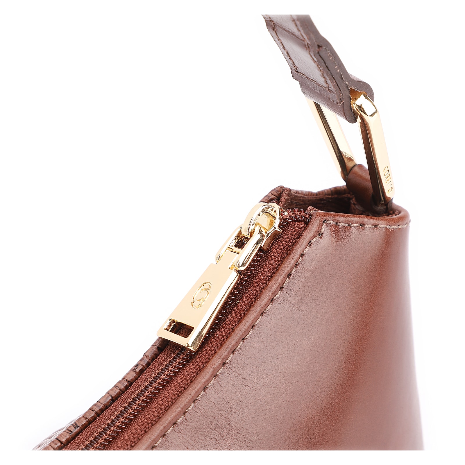 Bolsa De Ombro Tramado Couro Marrom