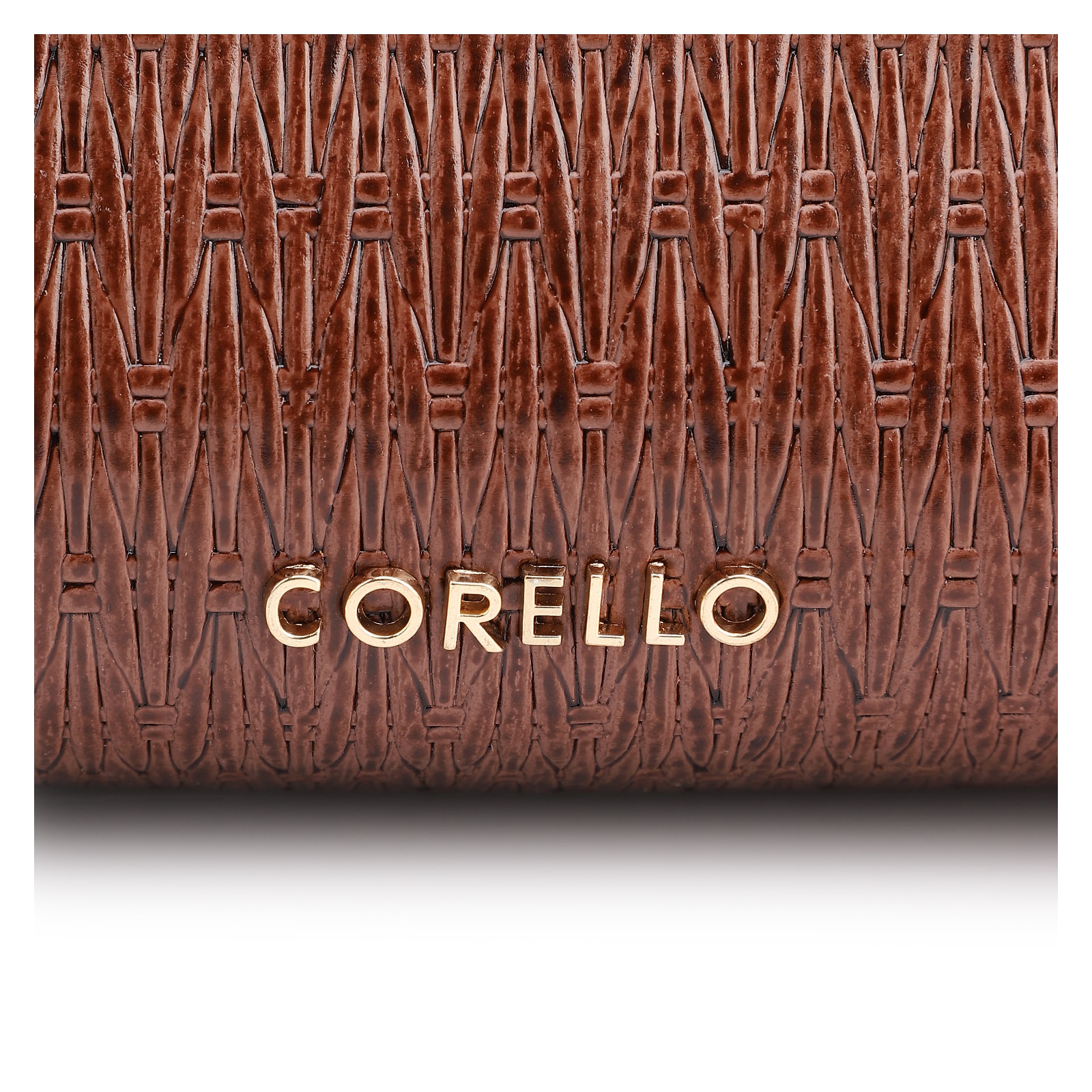 Bolsa De Ombro Tramado Couro Marrom