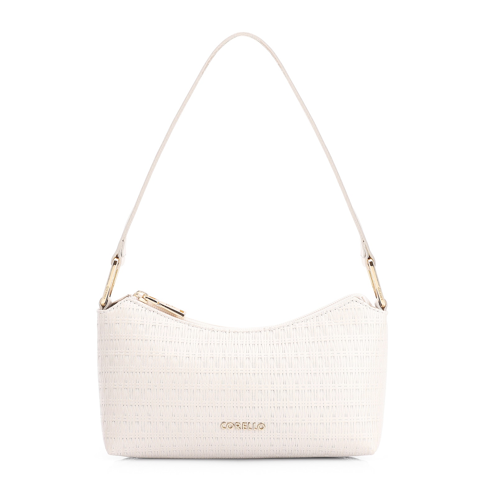 Bolsa De Ombro Tramado Couro Off White