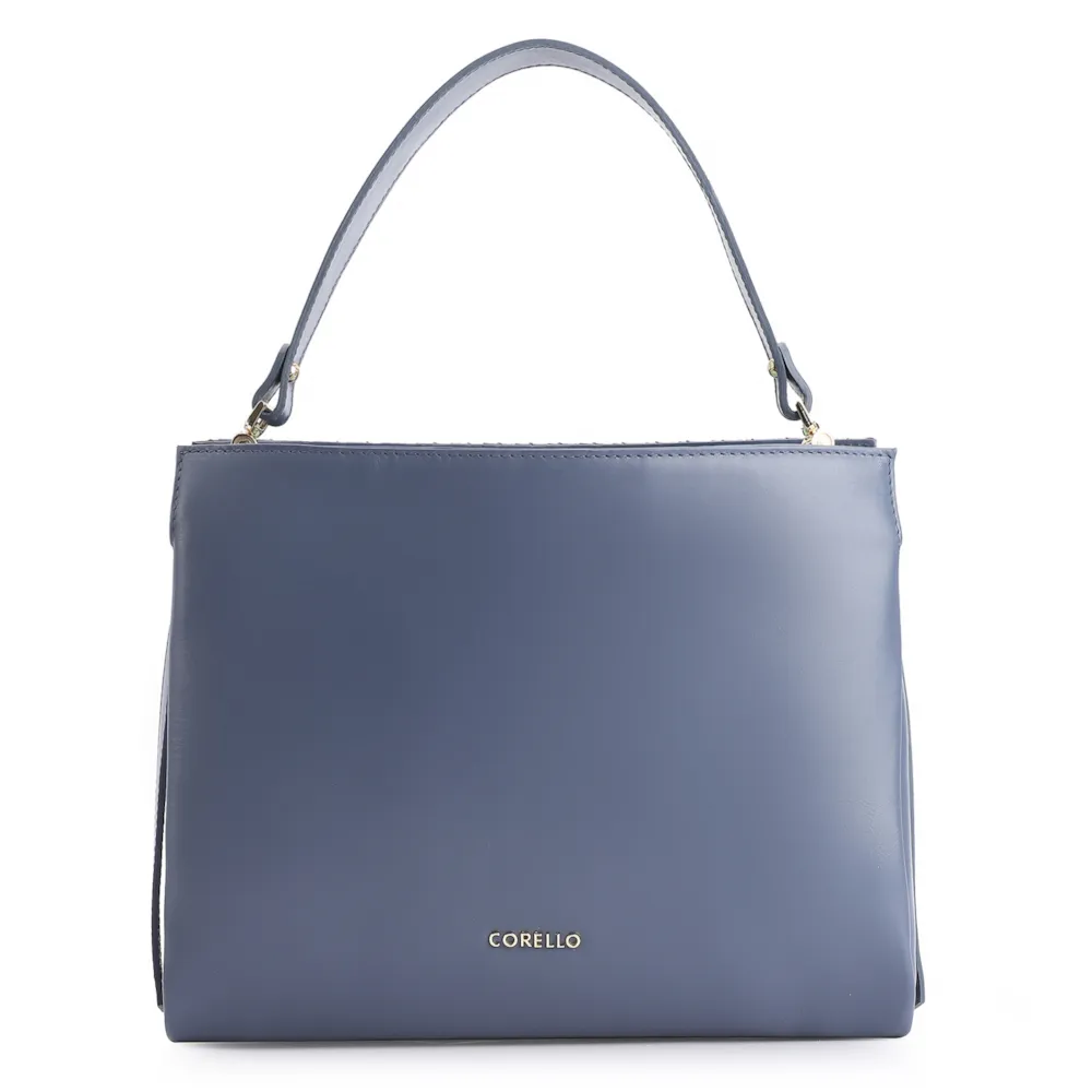 Bolsa De Ombro Tressê Couro Azul - imagem 3
