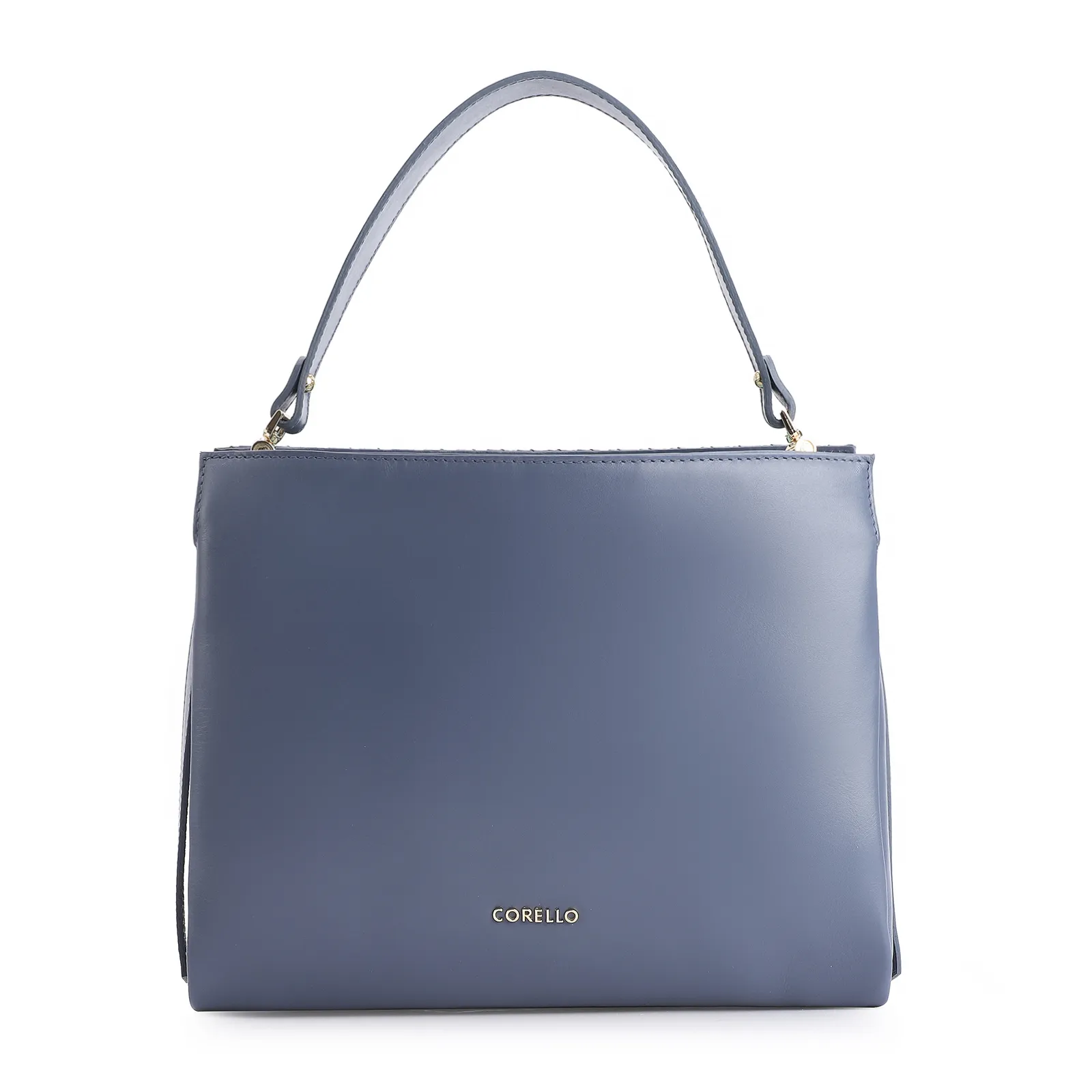 Bolsa De Ombro Tressê Couro Azul