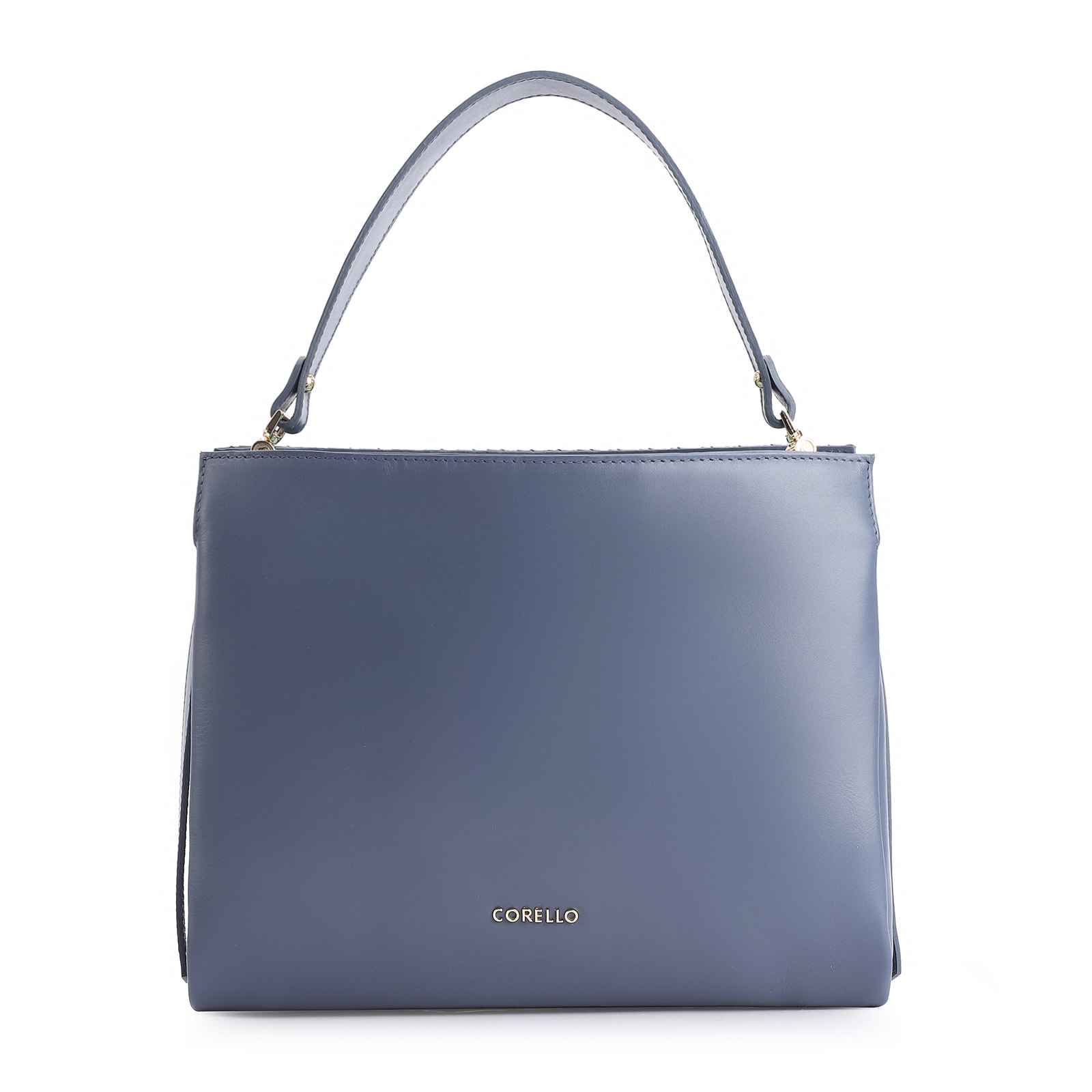 Bolsa De Ombro Tressê Couro Azul