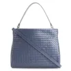 Bolsa De Ombro Tressê Couro Azul - imagem 1