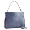 Bolsa De Ombro Tressê Couro Azul - imagem 2