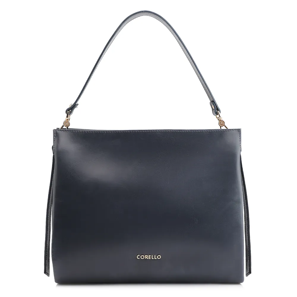Bolsa De Ombro Tressê Couro Azul - imagem 4