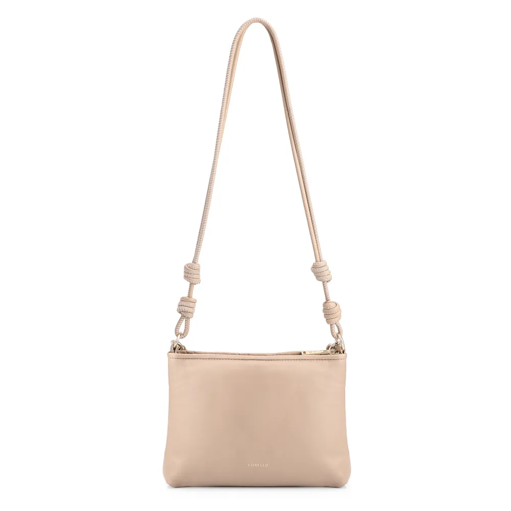 Bolsa De Ombro Tressê Couro Bege - imagem 4