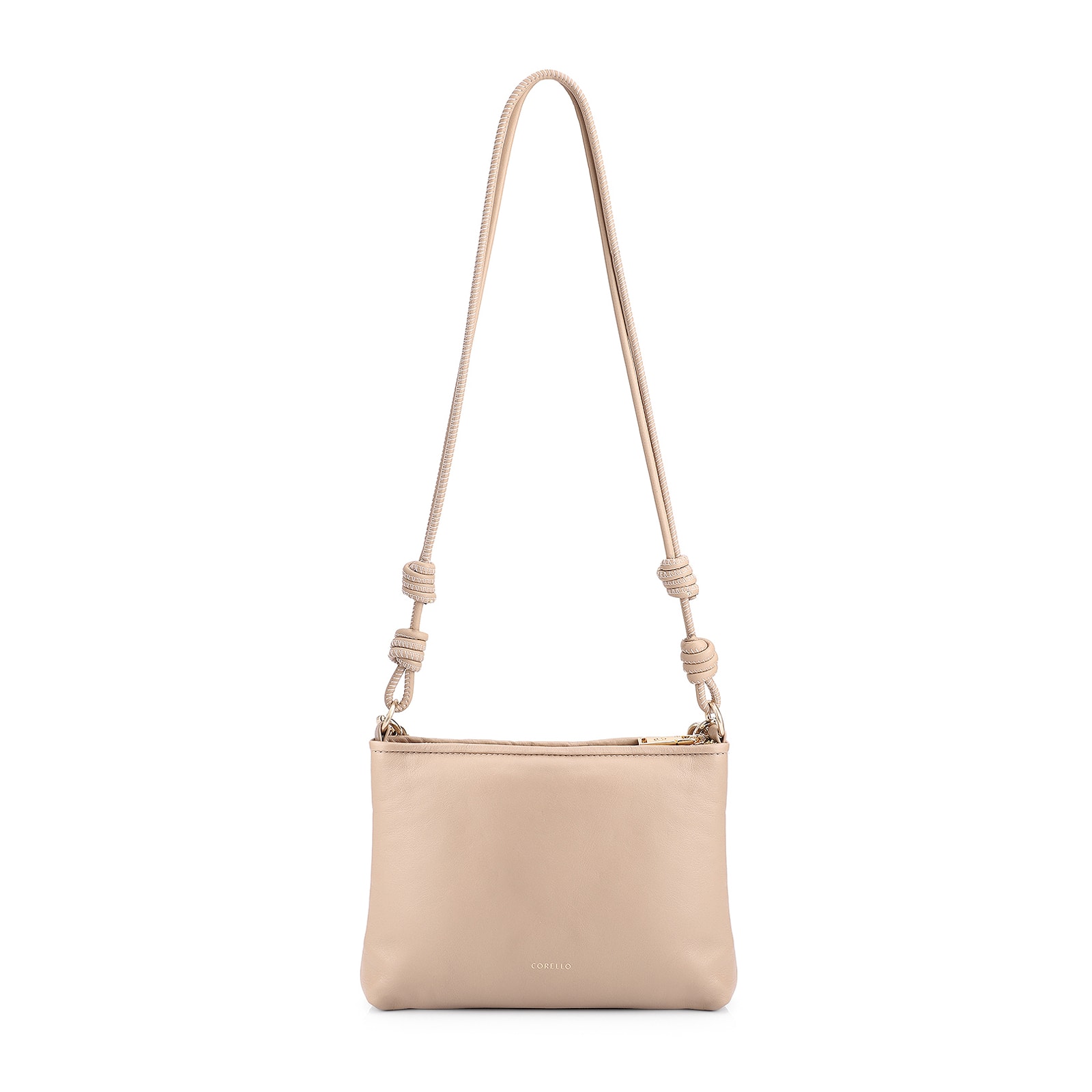 Bolsa De Ombro Tressê Couro Bege