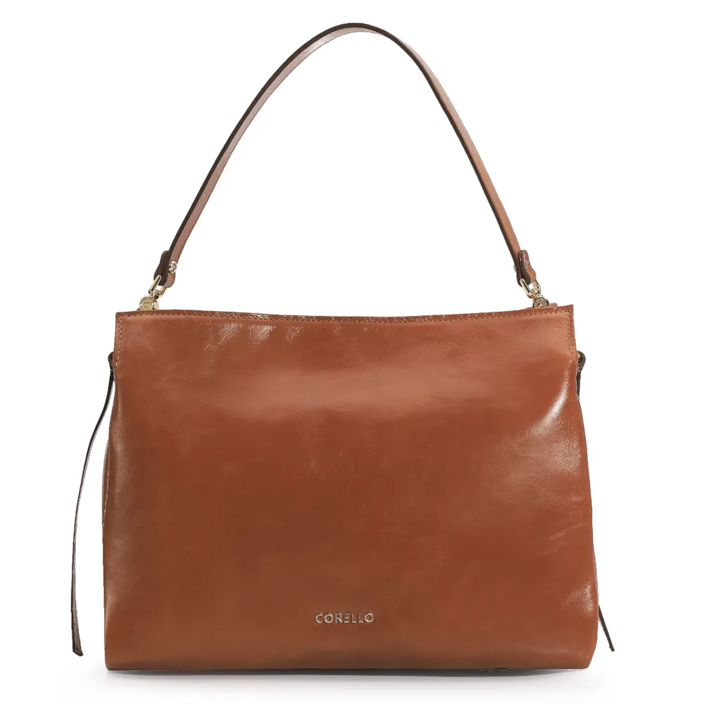 Bolsa De Ombro Tressê Couro Caramelo - imagem 3