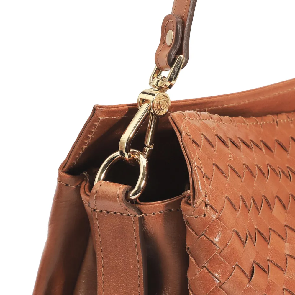 Bolsa De Ombro Tressê Couro Caramelo - imagem 6