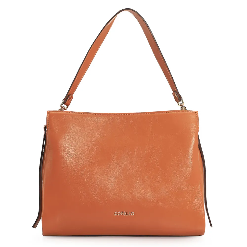 Bolsa De Ombro Tressê Couro Laranja - imagem 3