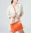 Bolsa De Ombro Tressê Couro Laranja - imagem 2
