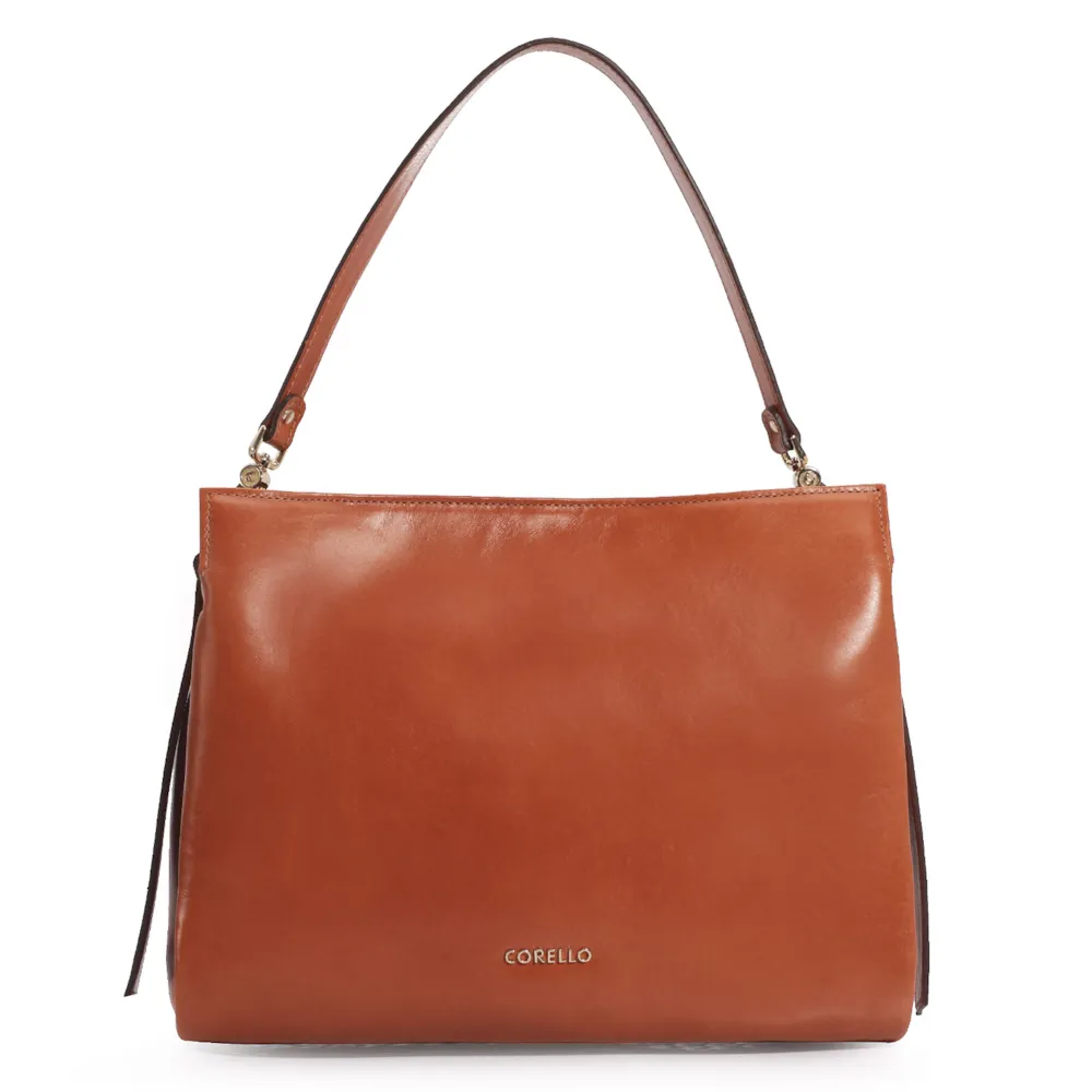 Bolsa De Ombro Tressê Couro Laranja - imagem 4