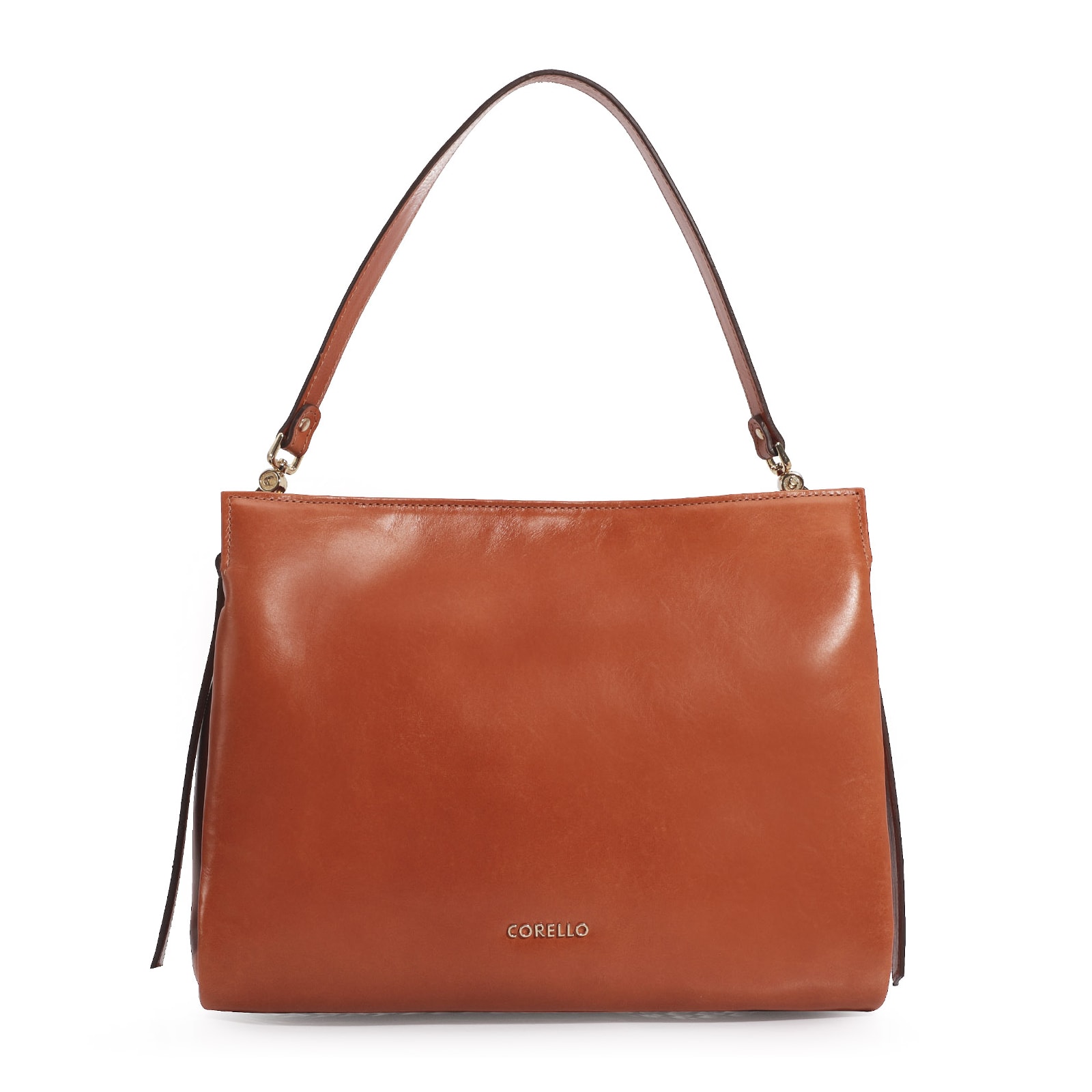 Bolsa De Ombro Tressê Couro Laranja