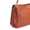 Bolsa De Ombro Tressê Couro Laranja - imagem 6