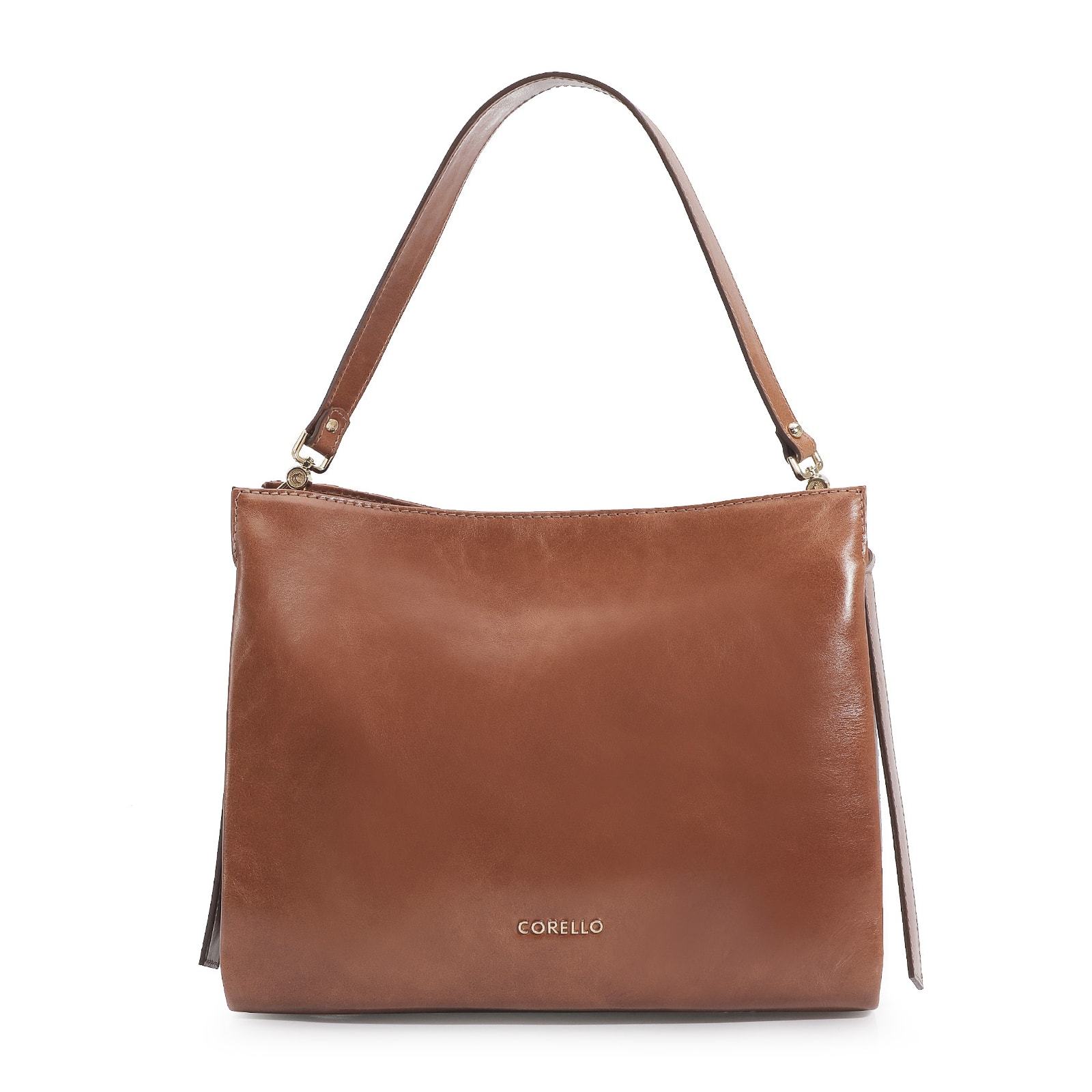 Bolsa De Ombro Tressê Couro Marrom