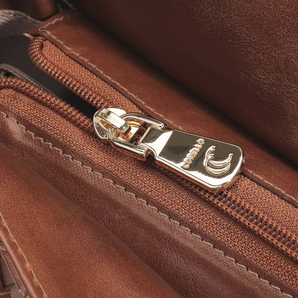 Bolsa De Ombro Tressê Couro Marrom - imagem 8