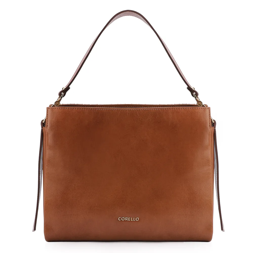 Bolsa De Ombro Tressê Couro Marrom - imagem 3
