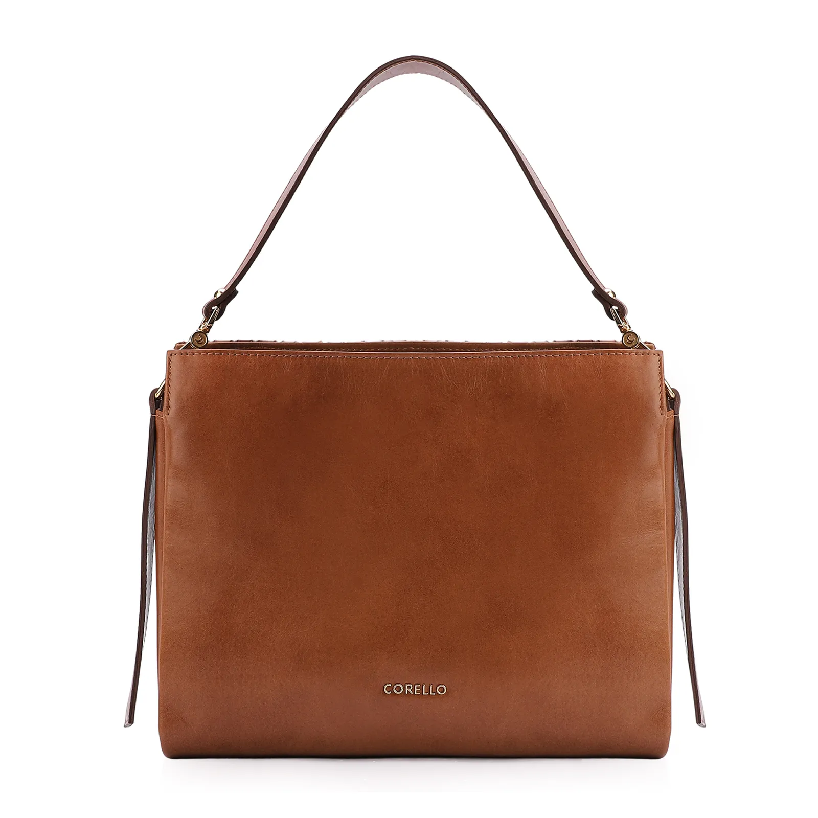 Bolsa De Ombro Tressê Couro Marrom