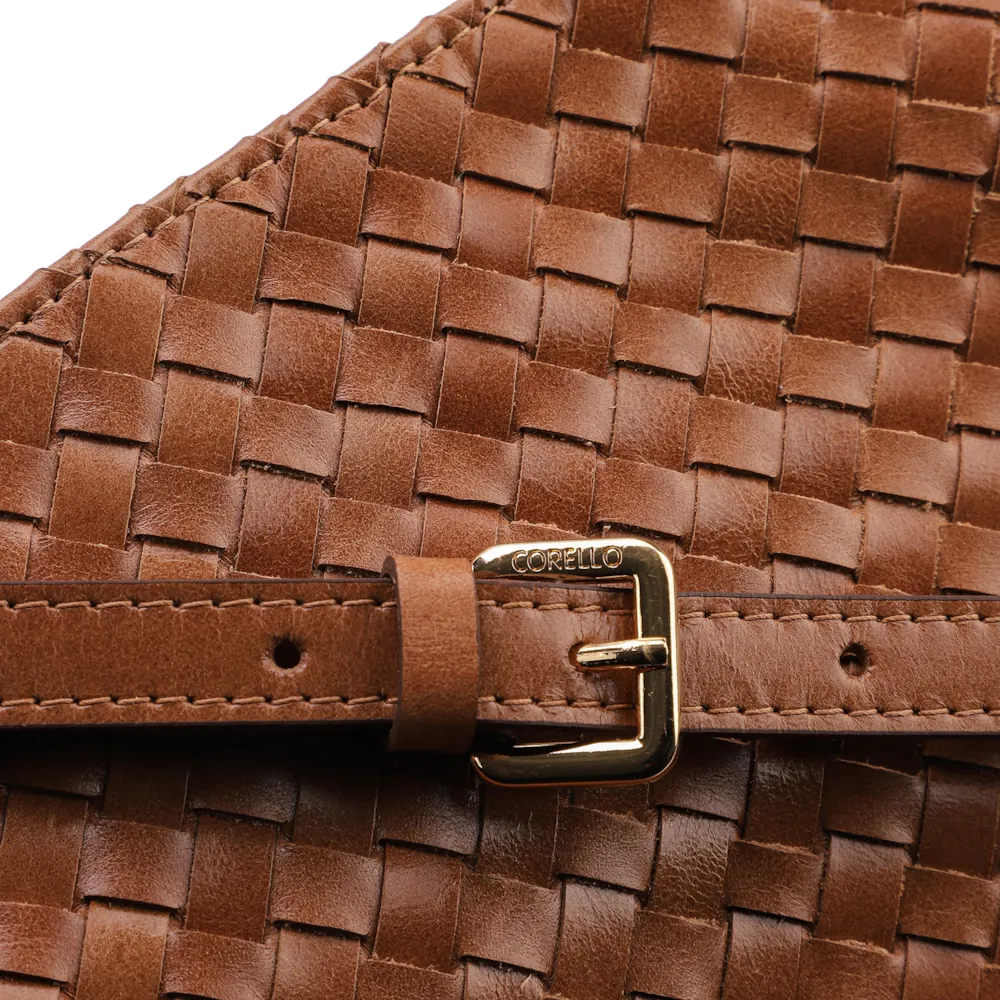Bolsa De Ombro Tressê Couro Marrom - imagem 7