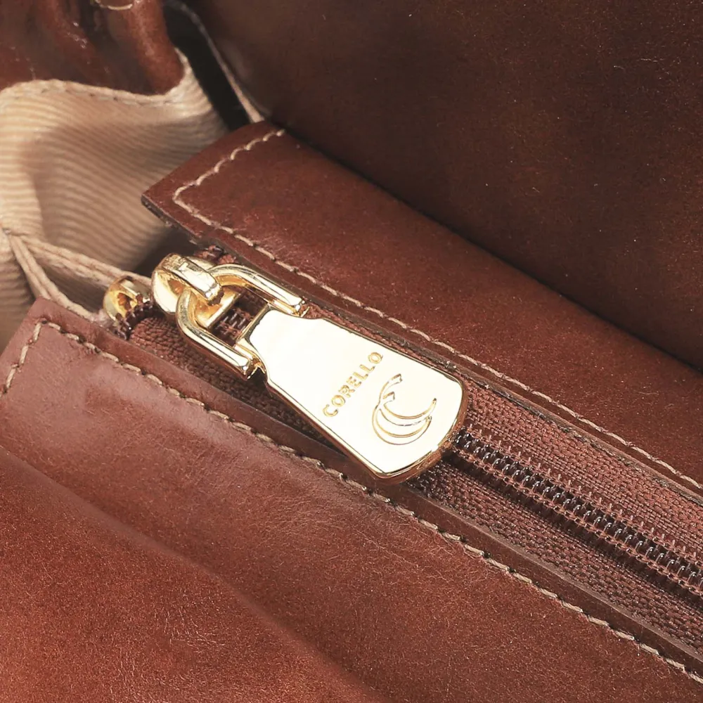 Bolsa De Ombro Tressê Couro Marrom - imagem 5