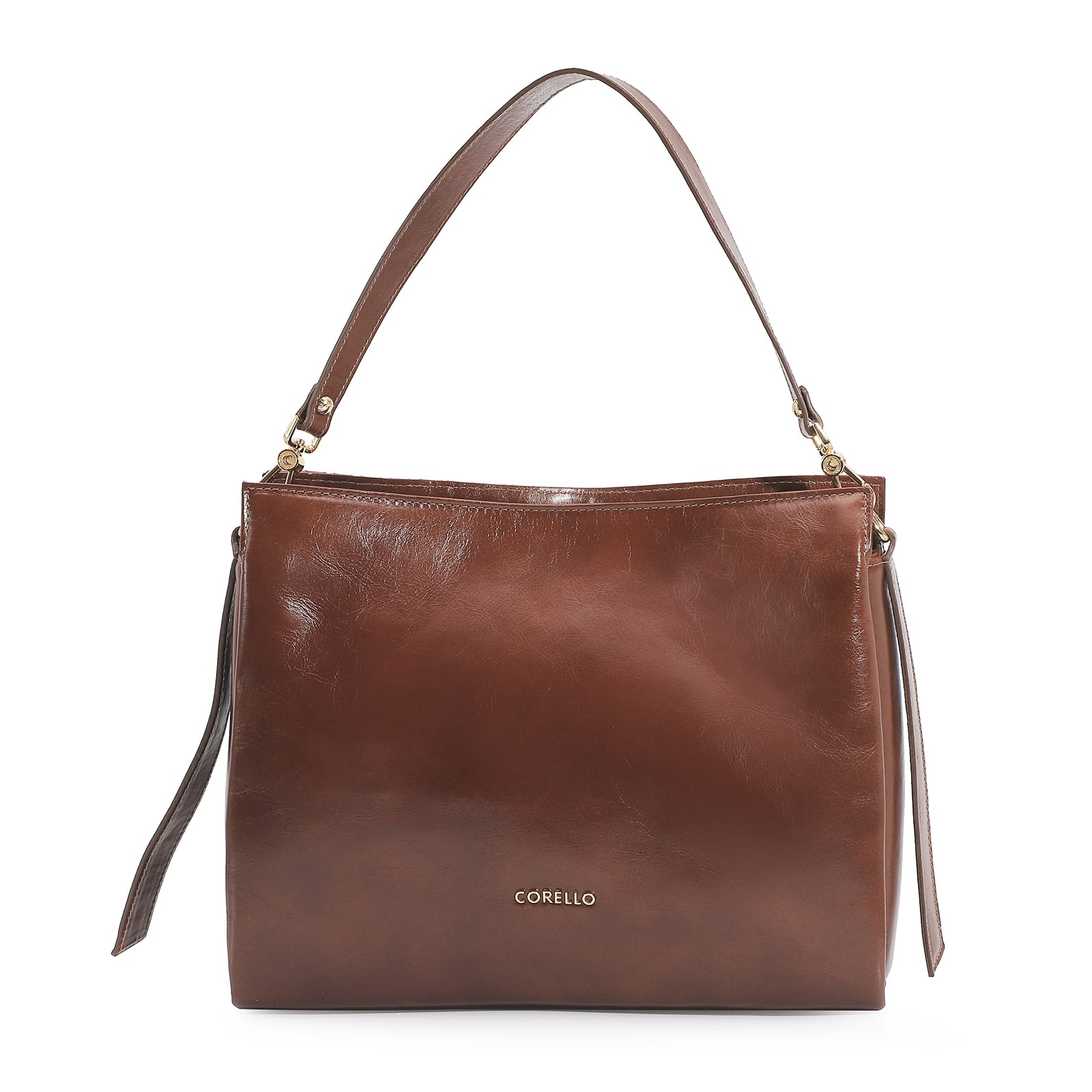 Bolsa De Ombro Tressê Couro Marrom