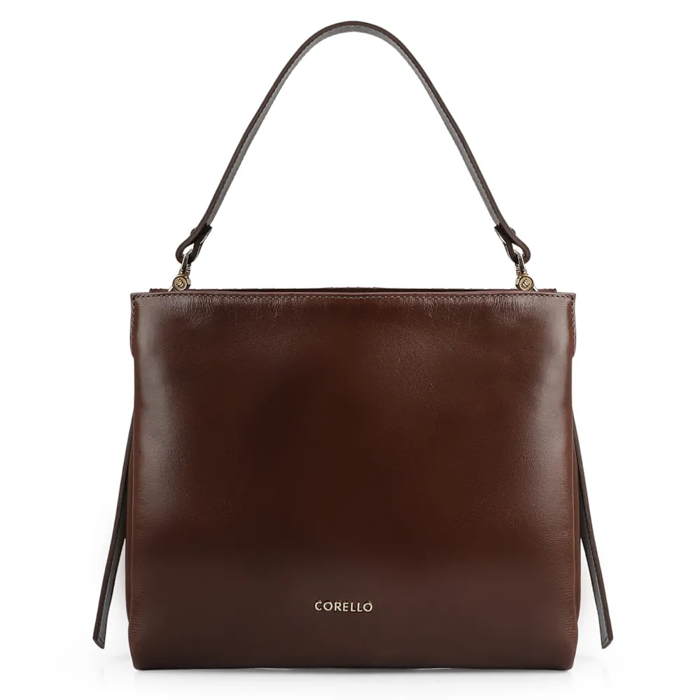 Bolsa De Ombro Tressê Couro Marrom - imagem 3