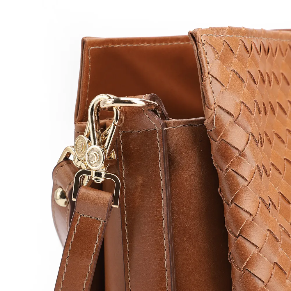 Bolsa De Ombro Tressê Couro Marrom - imagem 7