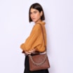 Bolsa De Ombro Tressê Couro Marrom - imagem 2