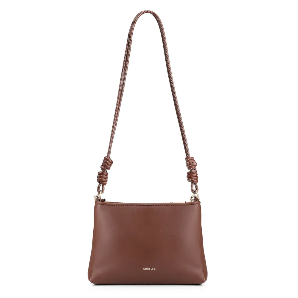Bolsa De Ombro Tressê Couro Marrom - imagem 4