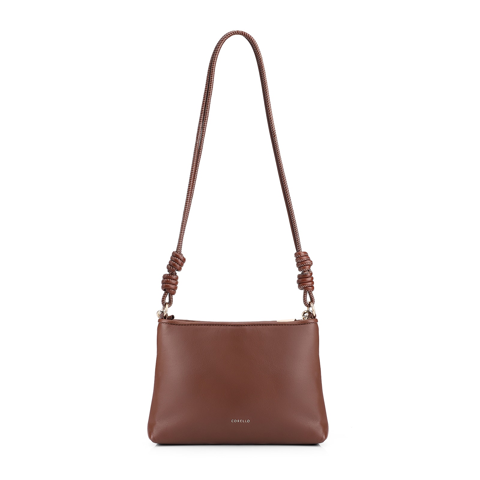 Bolsa De Ombro Tressê Couro Marrom
