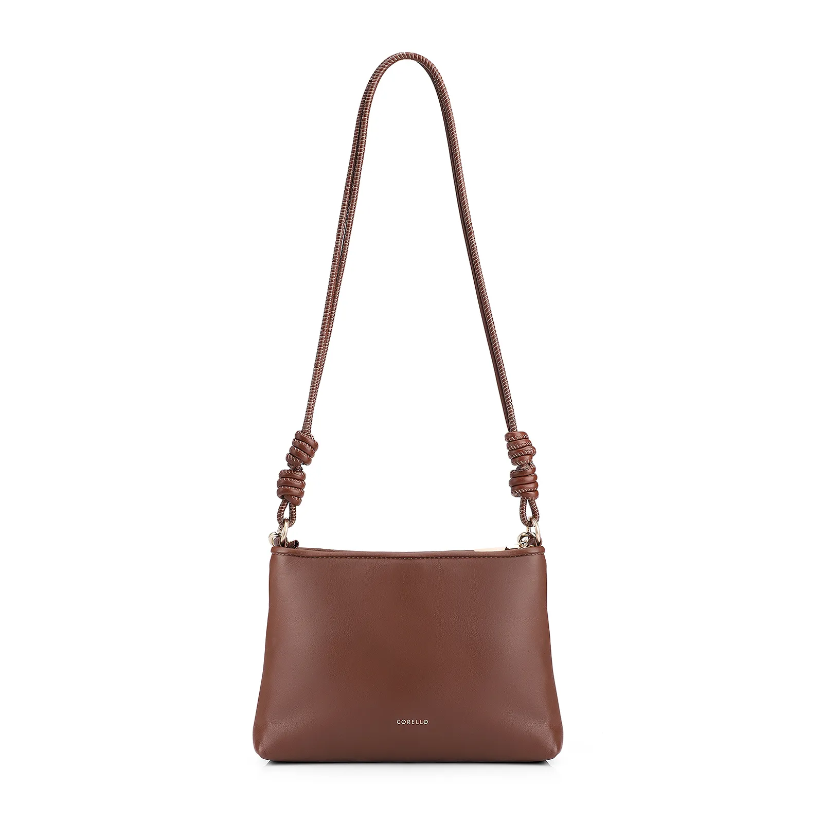 Bolsa De Ombro Tressê Couro Marrom