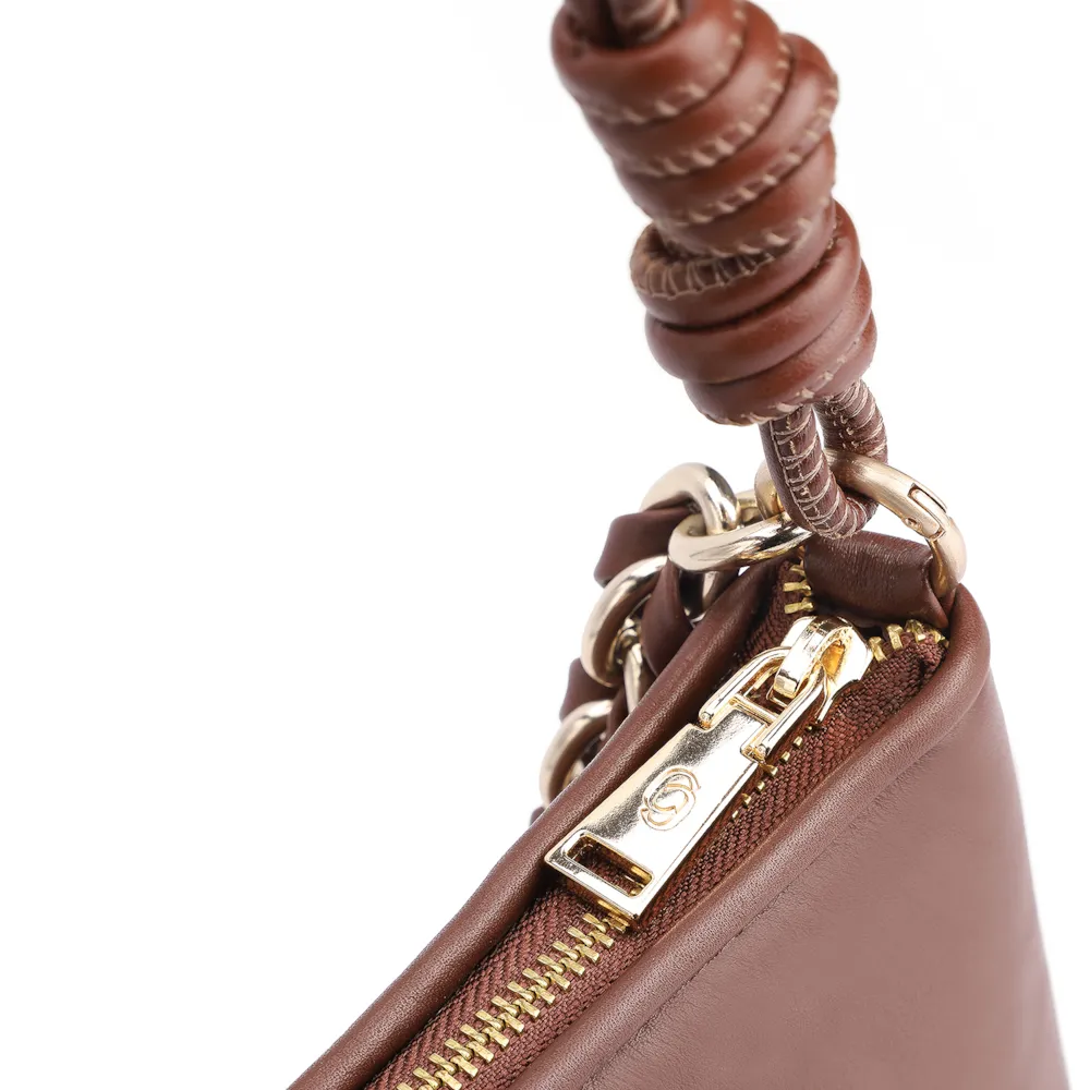 Bolsa De Ombro Tressê Couro Marrom - imagem 6