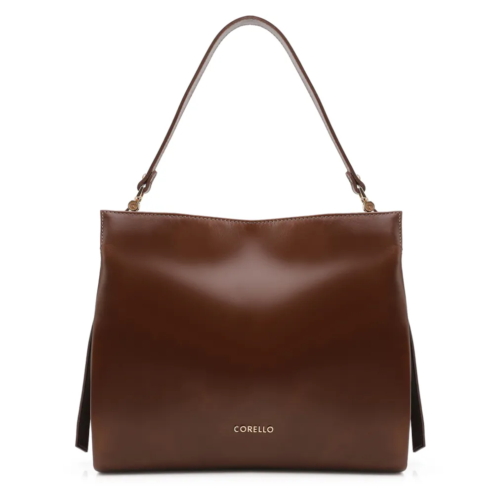 Bolsa De Ombro Tressê Couro Marrom - imagem 3