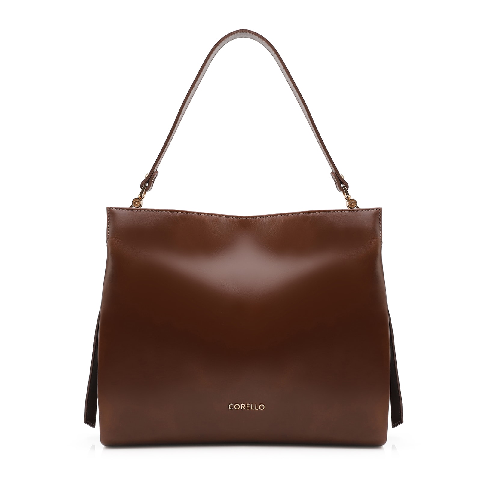 Bolsa De Ombro Tressê Couro Marrom