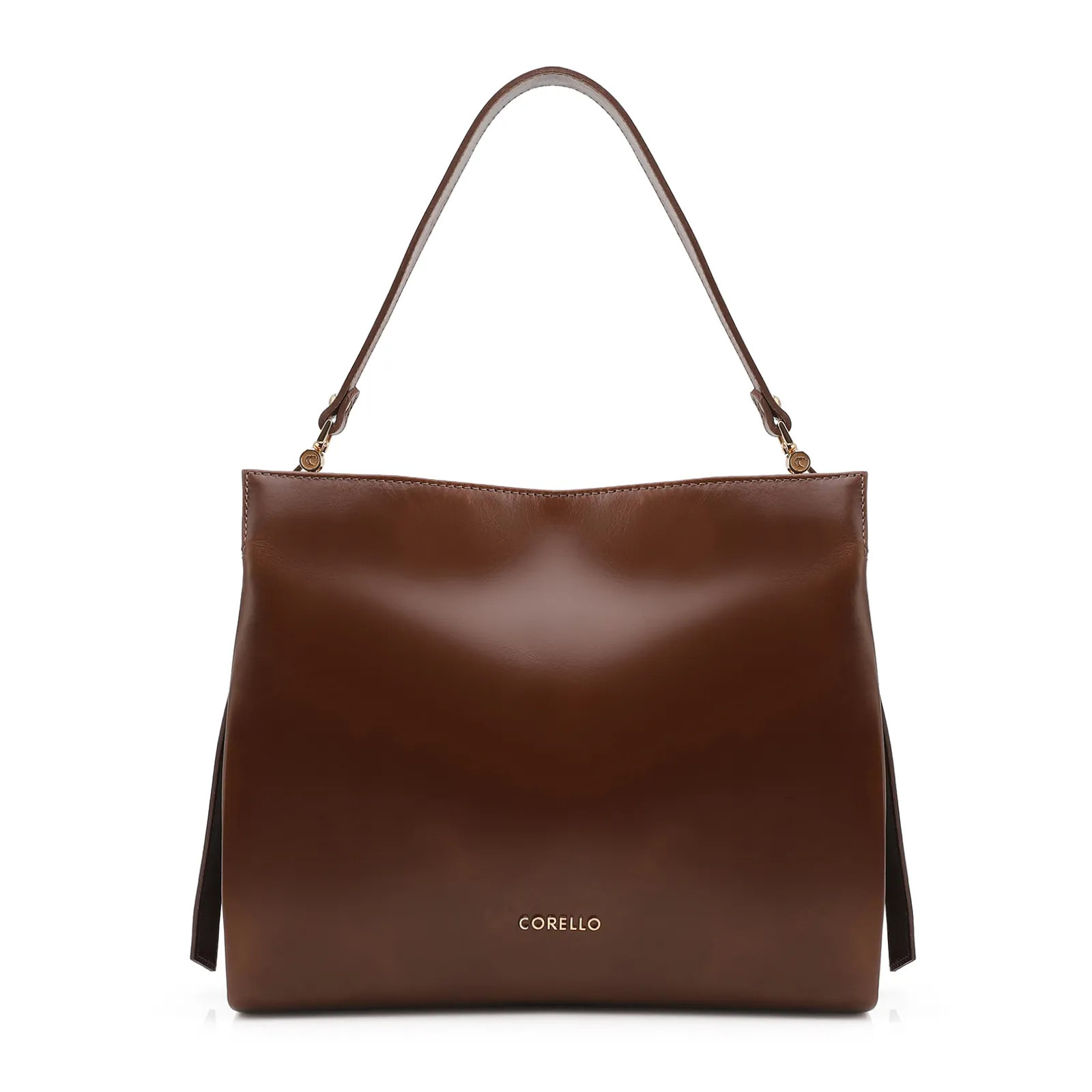 Bolsa De Ombro Tressê Couro Marrom