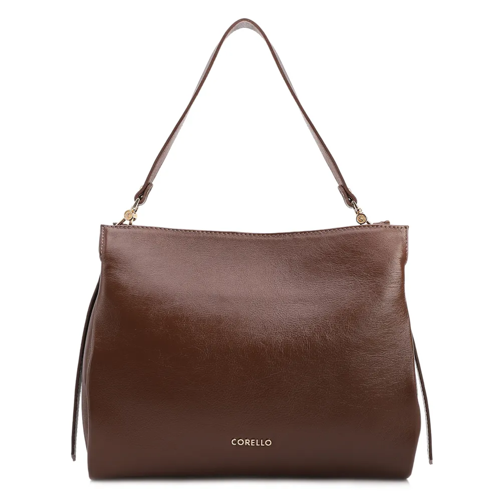 Bolsa De Ombro Tressê Couro Marrom - imagem 3
