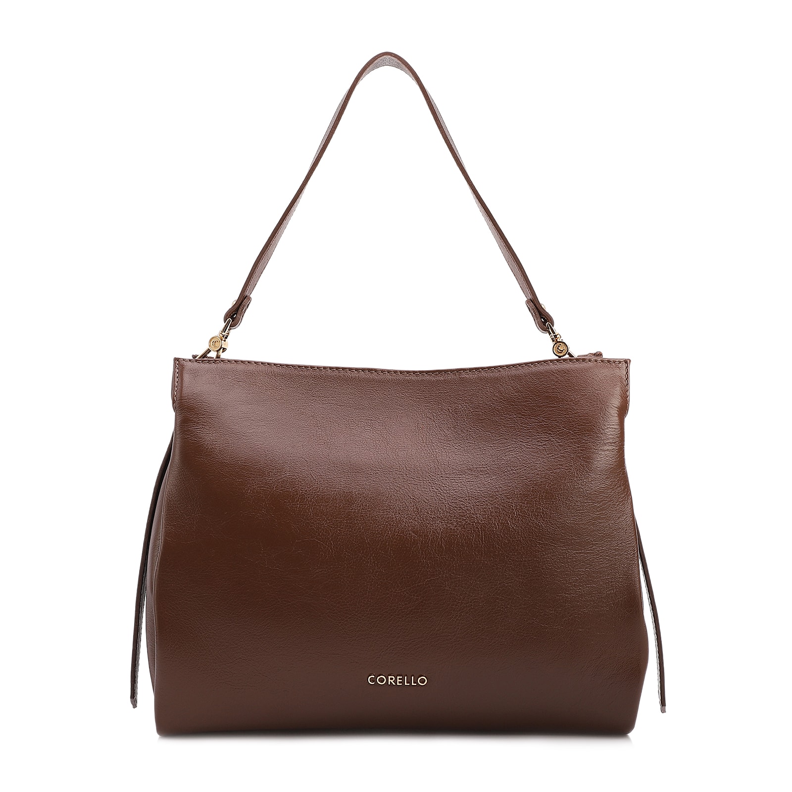 Bolsa De Ombro Tressê Couro Marrom