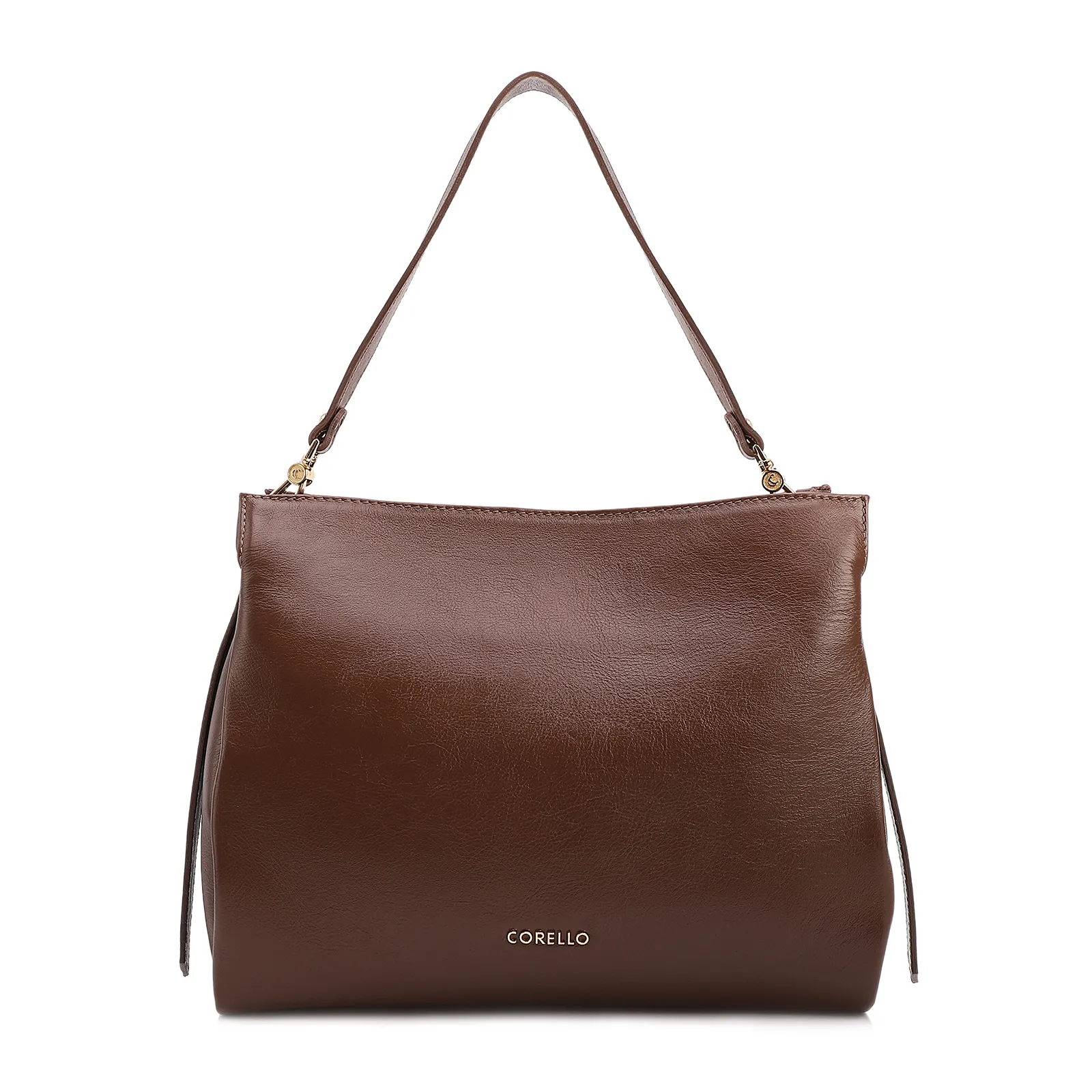 Bolsa De Ombro Tressê Couro Marrom