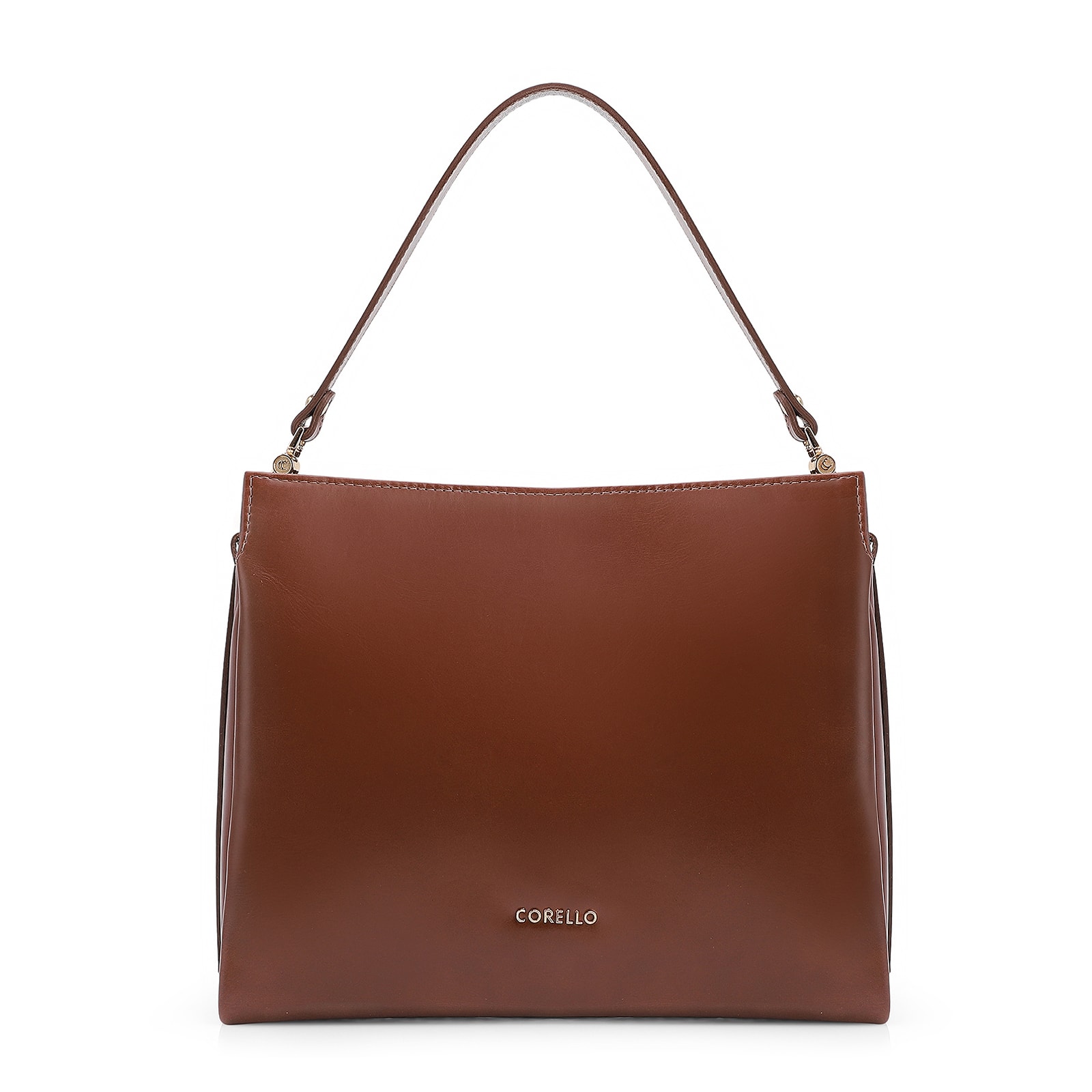 Bolsa De Ombro Tressê Couro Marrom Escuro
