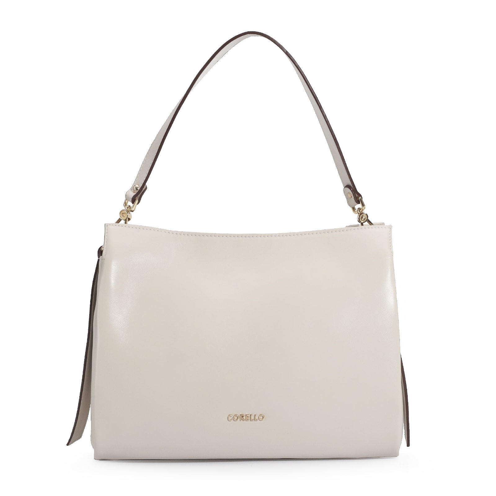 Bolsa De Ombro Tressê Couro Off White