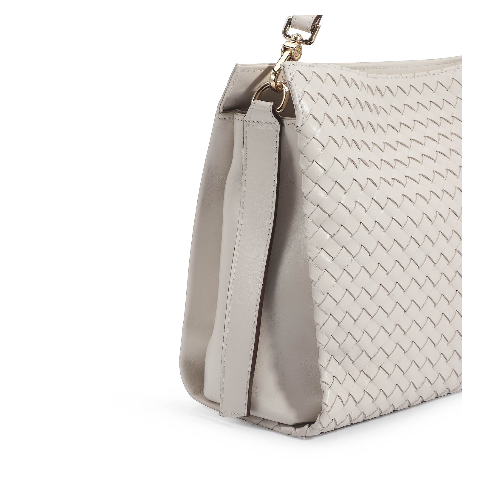 Bolsa De Ombro Tressê Couro Off White