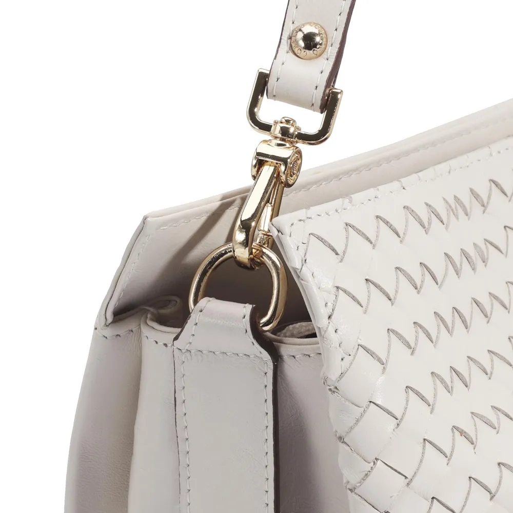Bolsa De Ombro Tressê Couro Off White - imagem 7