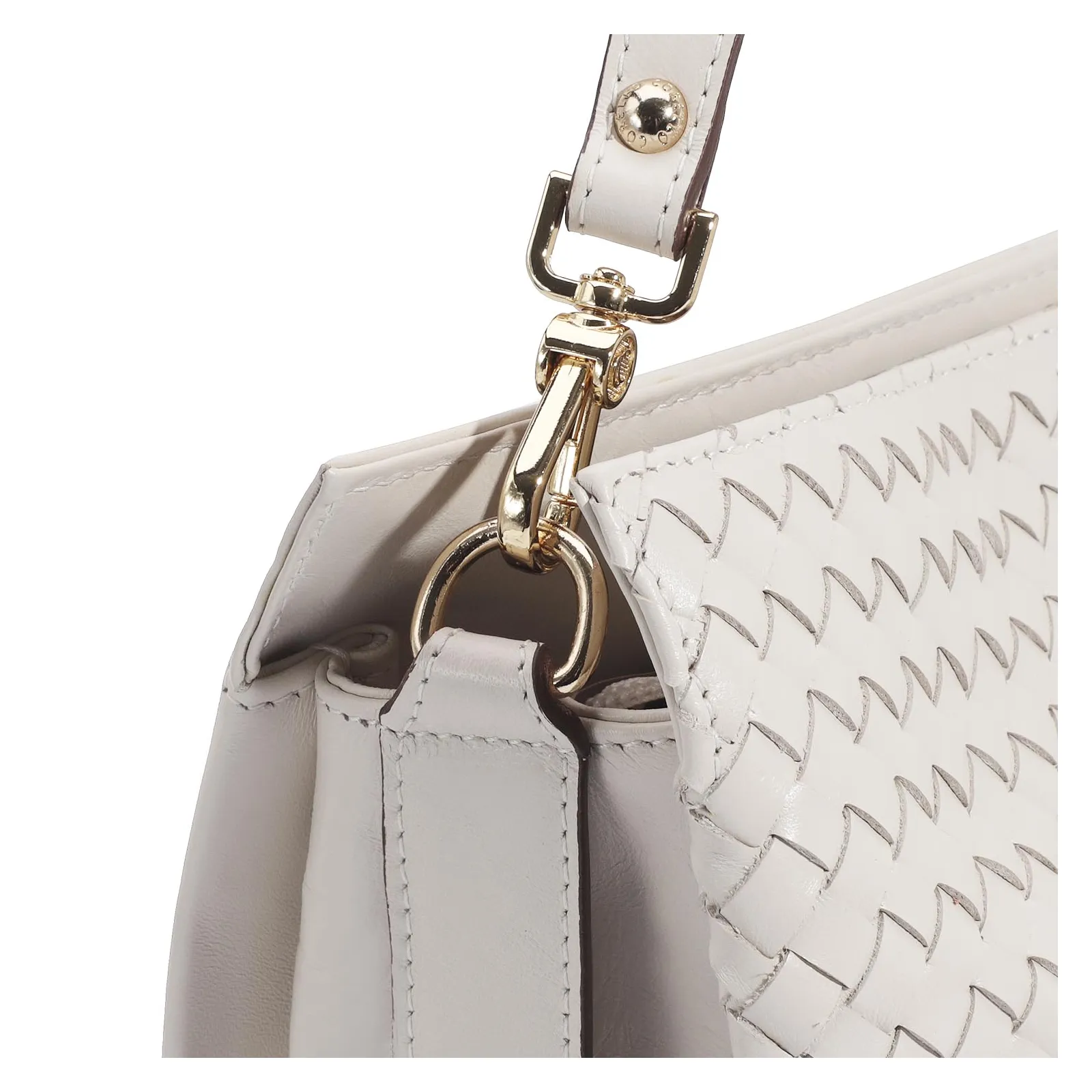 Bolsa De Ombro Tressê Couro Off White